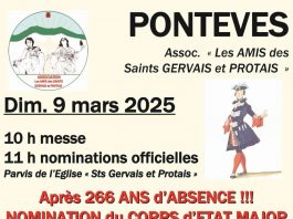 Ponteves : Nomination du Corps d’Etat Major et du Corps de Bravade 2025