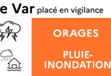 Var : Le département est placé en vigilance ORANGE orages et pluie-inondation