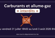 Var : Le transport de carburant et de briquets de type allume-gaz sont interdits