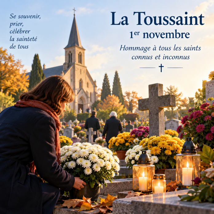 La Toussaint au cimetière fleuri